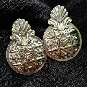 VTG Large Silver Tone Statement Earrings